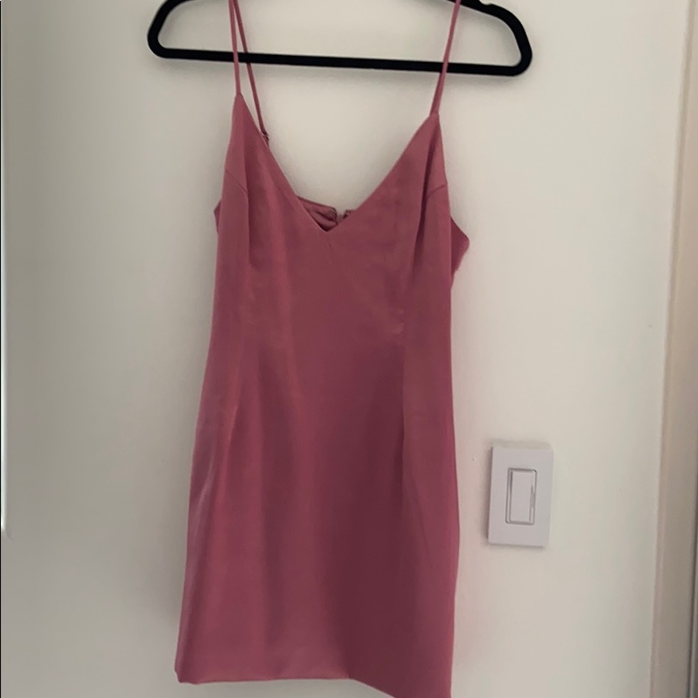 Pink Satin Mini Dress